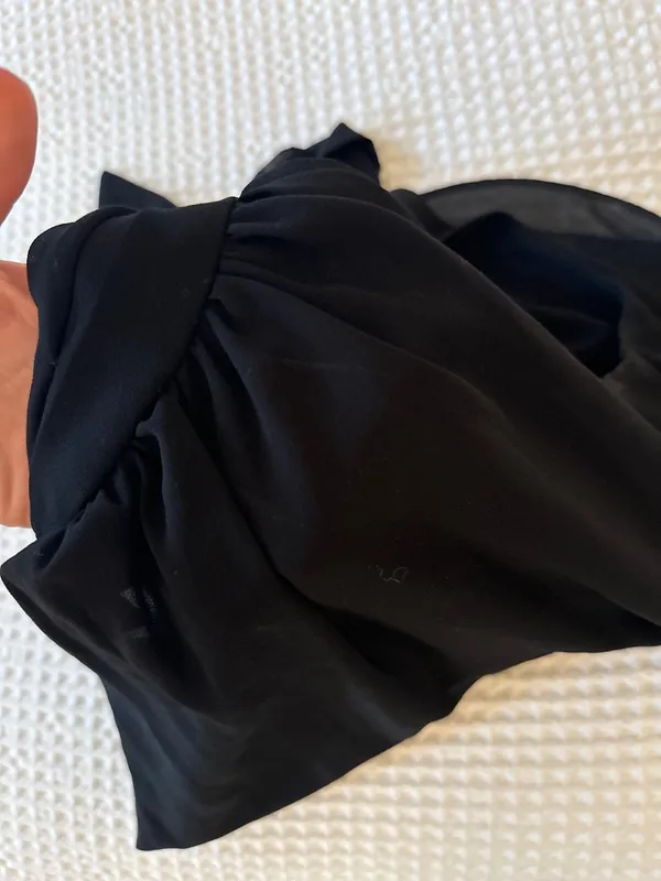 High Neck Halter Tie Top Black - Image 2