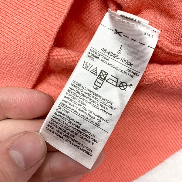 Banana Republic Merino Wool Cardigan‎ Womens Size L Coral Pink Button Up Sweater - Image 2