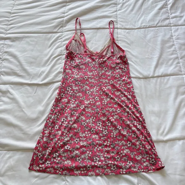 Marilyn Monroe Pink Floral Lace Trim Chemise Slip Nightgown Womens Small - Image 5