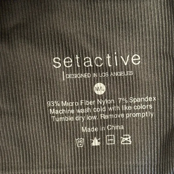 Setactive Set Active Size M L One Shoulder Ribbed Bralette Elegant Grey - Image 4