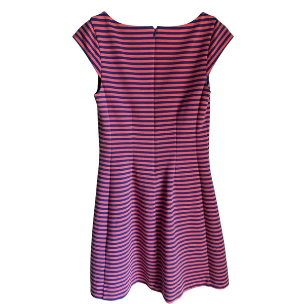 Lilly Pulitzer Pink Blue Striped Fit & Flare Dress Medium Preppy Resort - Image 6