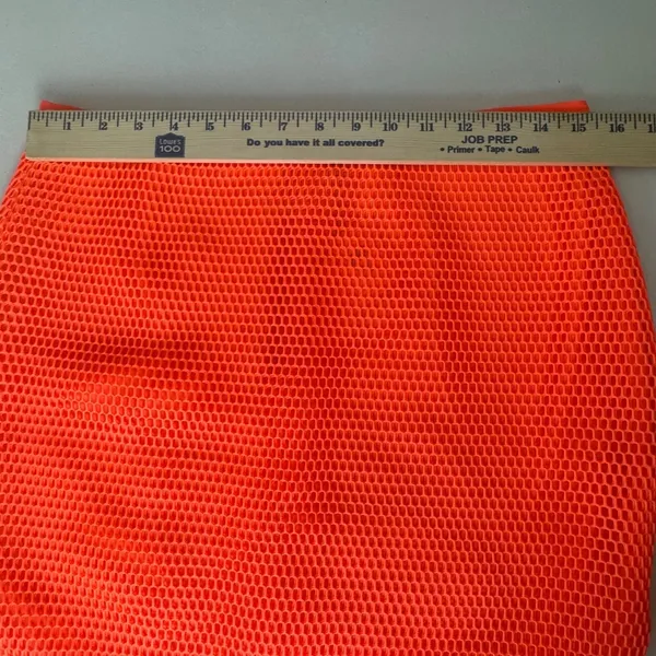 Neon Orange Net Mini Skirt‎ Honeycomb Lined Mesh Size L Rave Clubwear Festival - Image 8