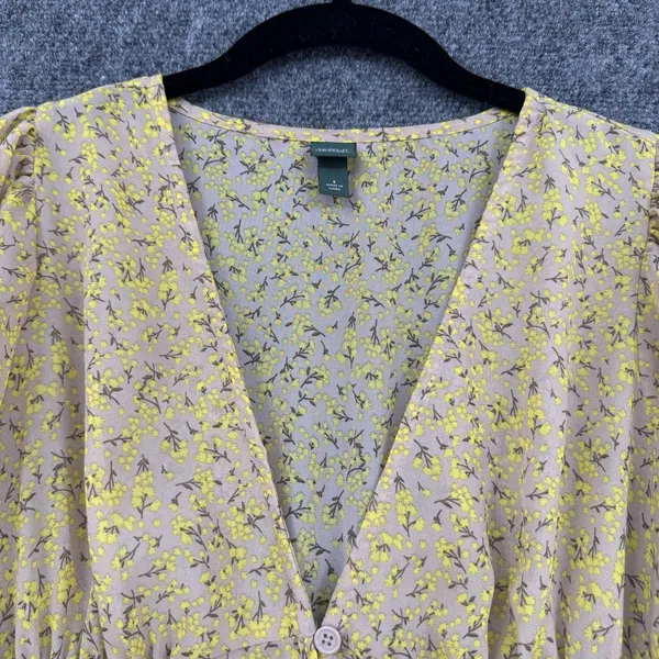 Wild Fable Floral Maxi Dress Button Front Puff Sleeve Boho Cottagecore Duster S - Image 5