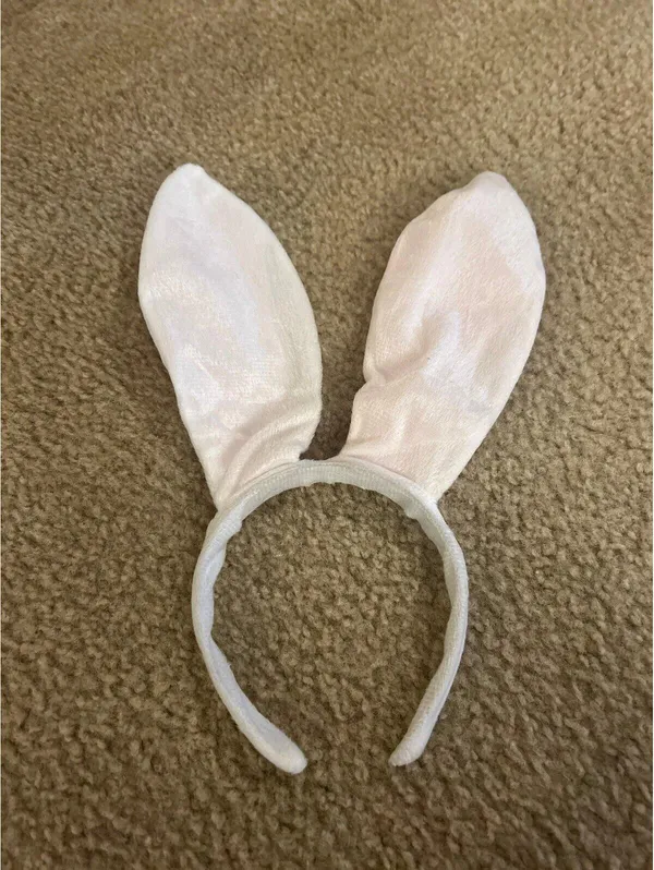 C366 bunny ears Halloween fun costume pink white - Image 2
