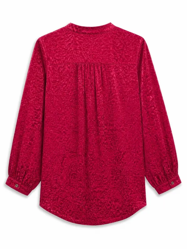 Anthropologie Susanna Burnout Velvet Blouse Women XL‎ Plum New Buttondown Top - Image 6