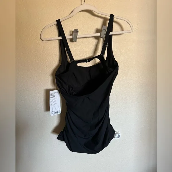 Athleta Square Neck Bra Cup Tankini‎ Sz 34B/C in Black NEW - Image 2