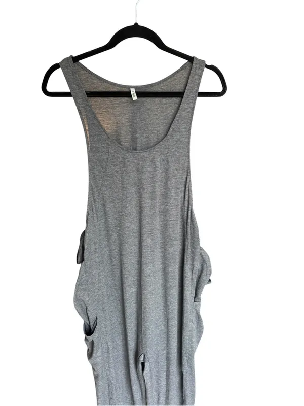 Halara - NWT Gray Sleeveless Drawstring Pocket Harem Jumpsuit Sz M - Image 4