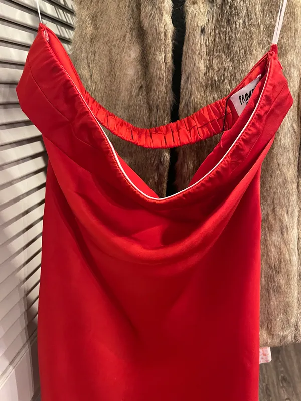 Princess Polly Satin Strapless Mini Dress Red - Image 3