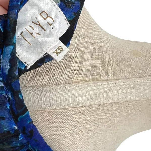 Anthropologie Tryb Dress Tunic‎ Drop Waist Floral Print Blue Size XS - Image 13