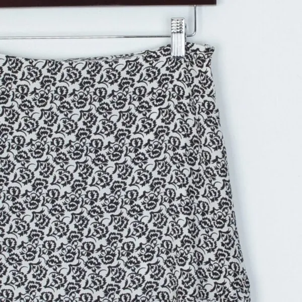 ALC Frank Womens Farrow Silk Floral Flounce Skirt Size 2 Black‎ White Feminine Fairy - Image 9