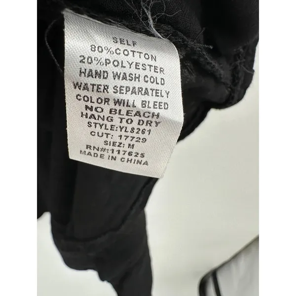 Black‎ Lagenlook Tie Front Cardigan Vest Sz M Boho Festival Pockets Minimal - Image 6