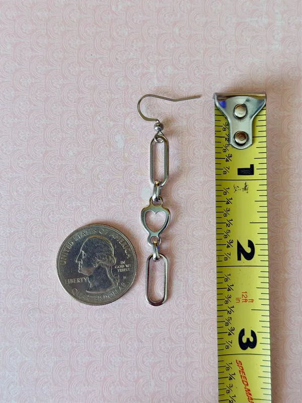 Handmade fully stainless steel y2k funky cute dangle earrings🩷 - Image 6