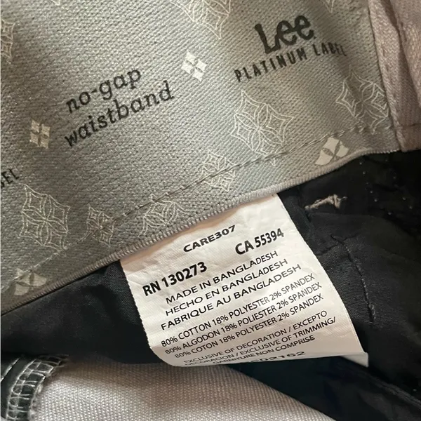 Lee Platinum Label White/Gray Wide Leg Pant Jeans Sz 2M No-gap Waistband - Image 6