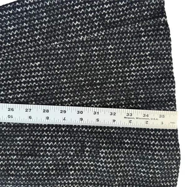 Ann Taylor Zigzag Textured Knit Front Zip Dress Womens 6 Fit & Flare Black White - Image 6