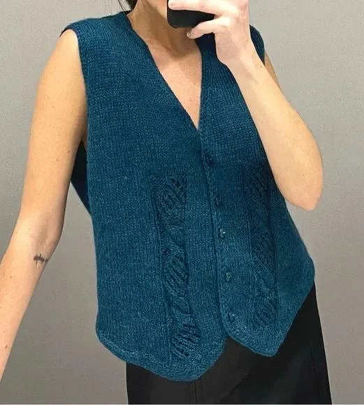 Handmade Wool Knit Sweater Vest - Image 2