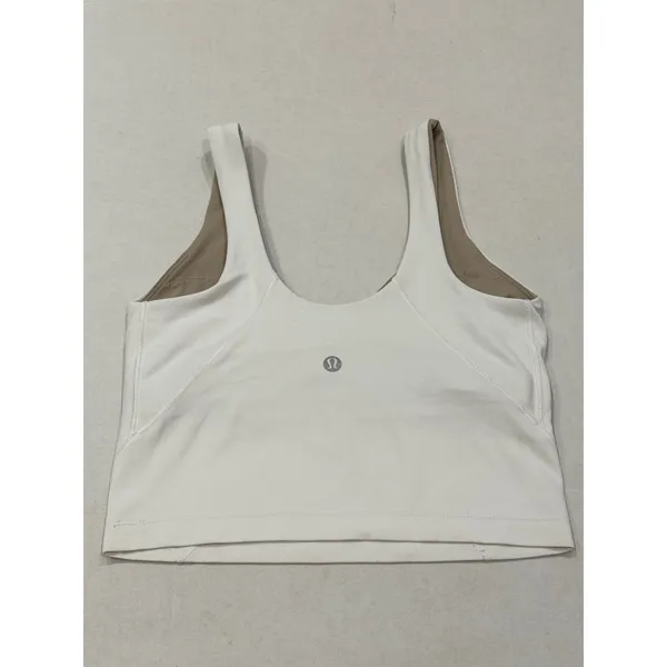 Lululemon Align Tank Top Women Size 2 White Nulu V-Neck Cropped Yoga LW1DUDS - Image 3