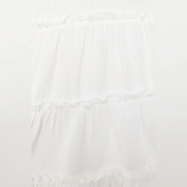 Garage White Smocked Tiered Ruffle Mini Skirt Size Medium Boho Coquette - Image 4