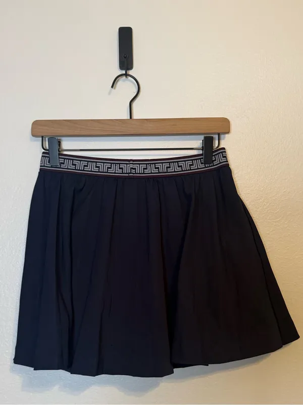 Tory Burch The Tech Twill‎ Geo-T Pleated Skirt Navy Tennis Skort - Image 3