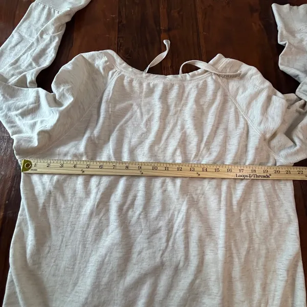 Green Tea Womens Oatmeal Heather Raglan Long Sleeve Pullover Top‎ Large - Image 5