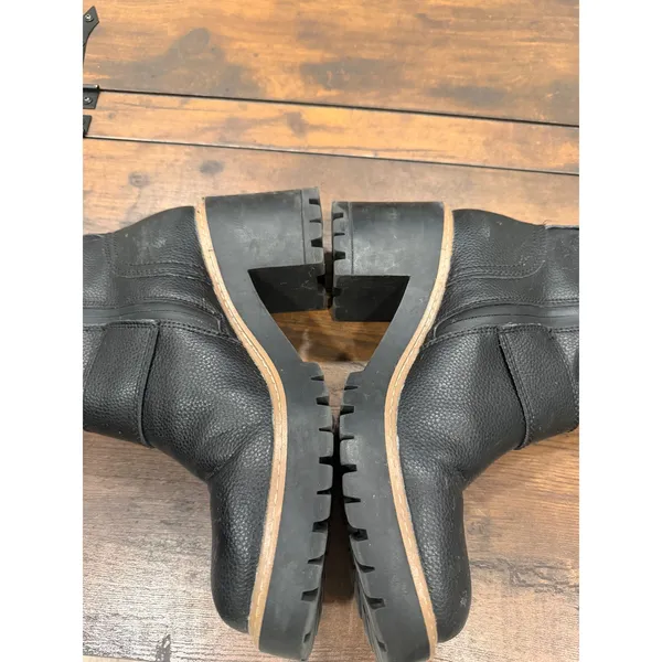 Blondo Reno Waterproof Moto Lug Sole Boots Womens 9 Black Leather Grunge‎ - Image 11