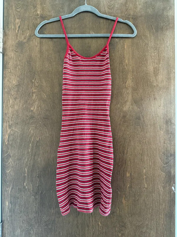 Brandy Melville Red Stripped Dress - Image 4