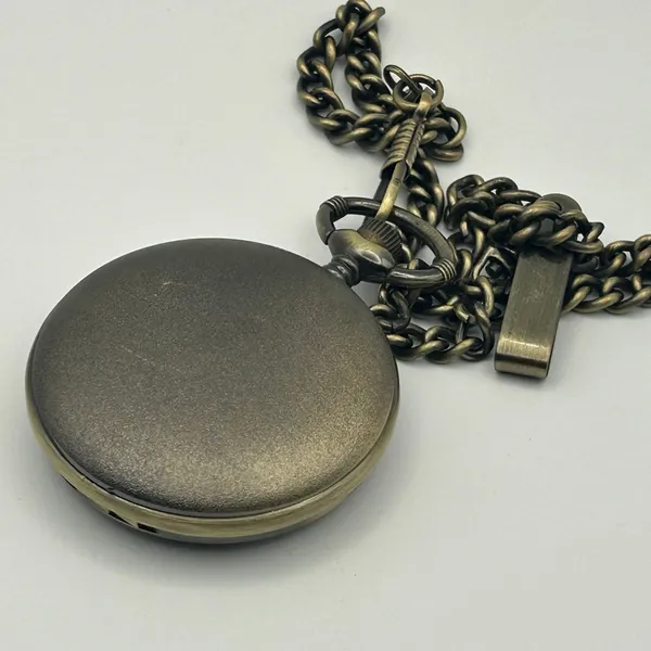 Grandpa Bronze Classic Analog Pocket Watch Working New Battery - Image 5
