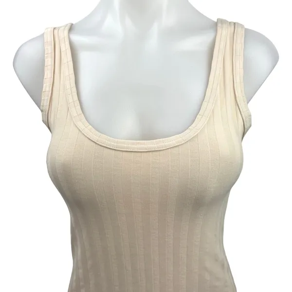 American Eagle Offline By Aerie Cream Sleeveless Scoop Neck Midi Tank Dress XS - Image 3