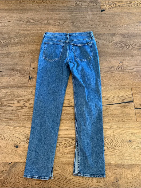 Madewell Stovepipe full length Jeans Medium‎ Blue with Ankle Split 31 - Image 3
