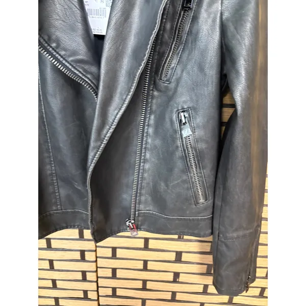 American Eagle Faux‎ Leather Moto Style Jacket Size Small - Image 4