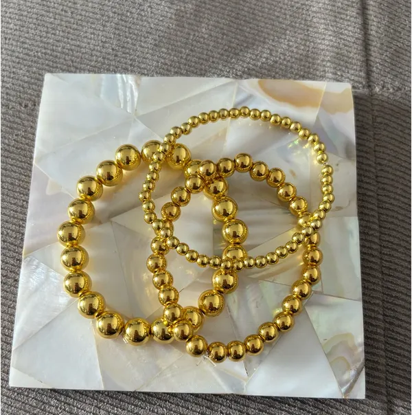 New 3 pack Gold beaded bracelet - Image 2