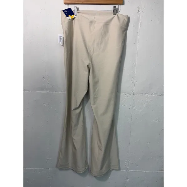 NEW Old Navy Womens Pull On Flare High Rise Cloud Quick Dry Leggings Beige XL - Image 4