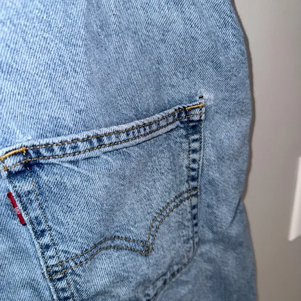 Levi's Denim Shortalls Women S Blue Light Wash Good Two Horse Brand Overalls - Image 4