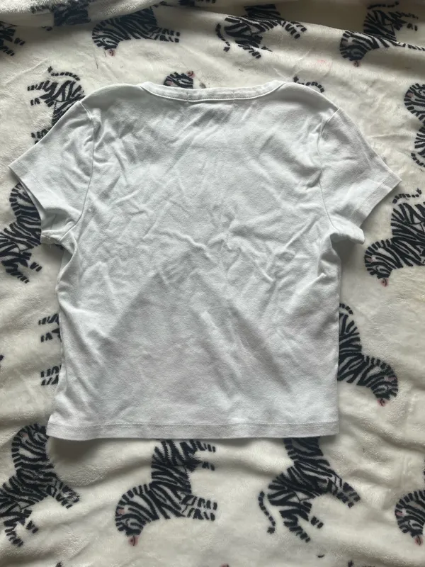 Altar'd State white baby tee size L small stain on bottom - Image 2