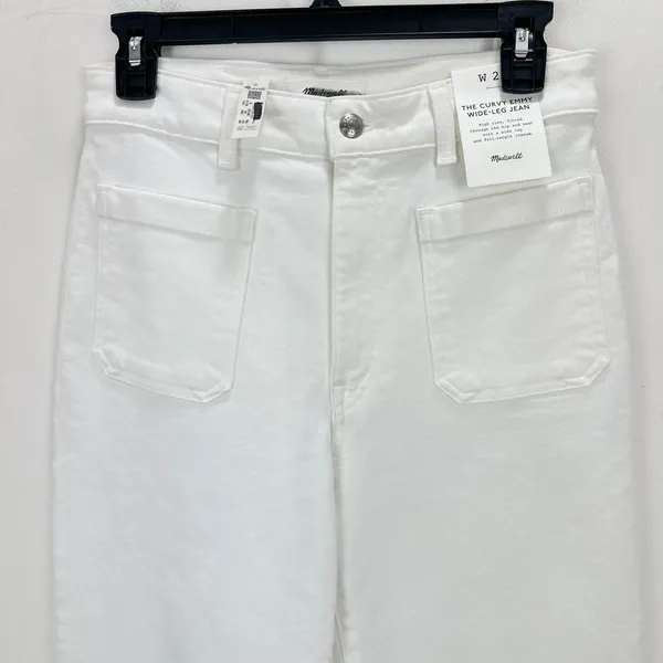 Madewell The Curvy Emmy Wide Leg Jean Super Stretch Denim Tile White US 28 NWT - Image 10