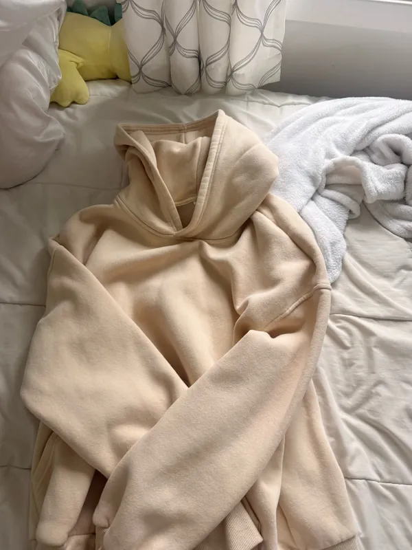 hoodie cream color Tan Size L - Image 3