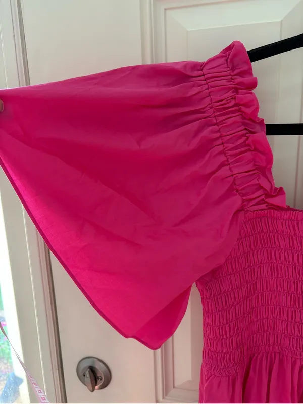 CROSBY by Mollie Burch Haskell Dress Size Medium in Mollie Pink/Aperol Spritz - Image 4