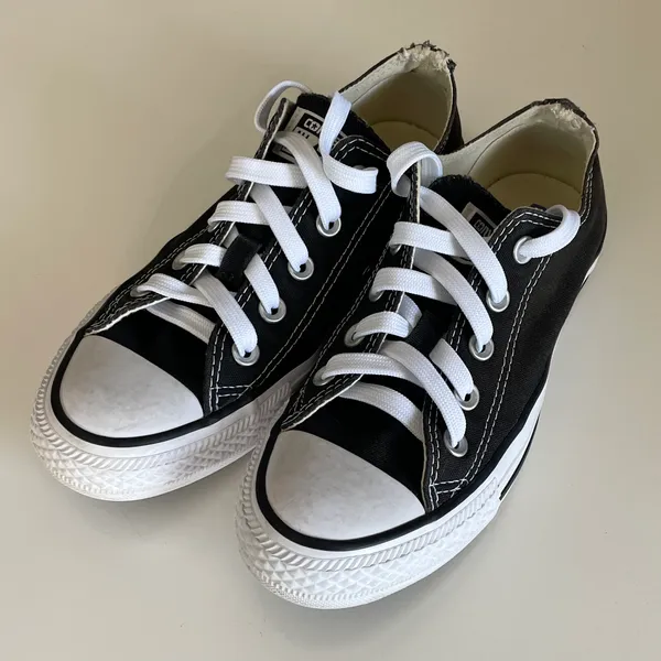 women’s black low top lace up sneakers - Image 3