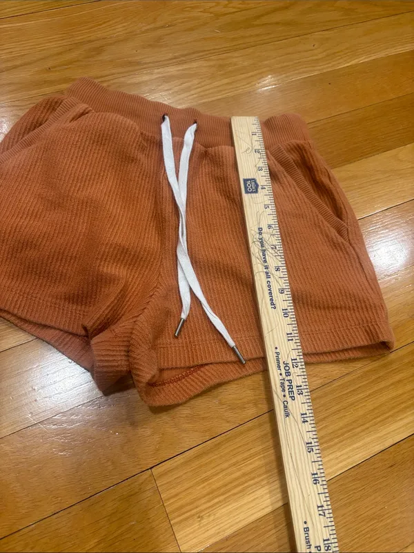 aerie Ribbed Drawstring Shorts - Burnt Orange - Image 4