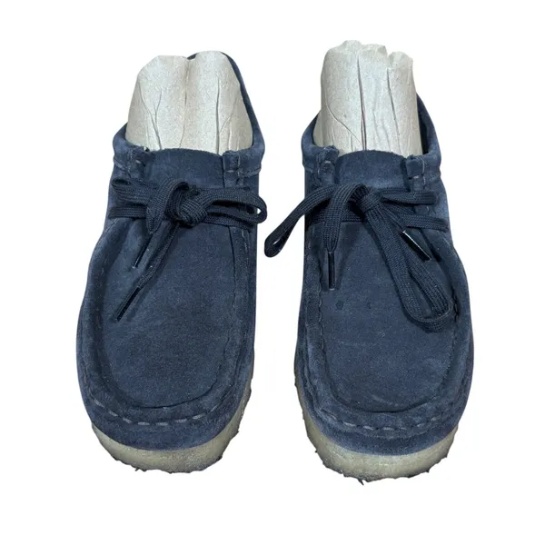 Clarks Originals Wallabee Navy Blue Suede Crepe Sole Moccasin Lace Shoes Women 9 - Image 2