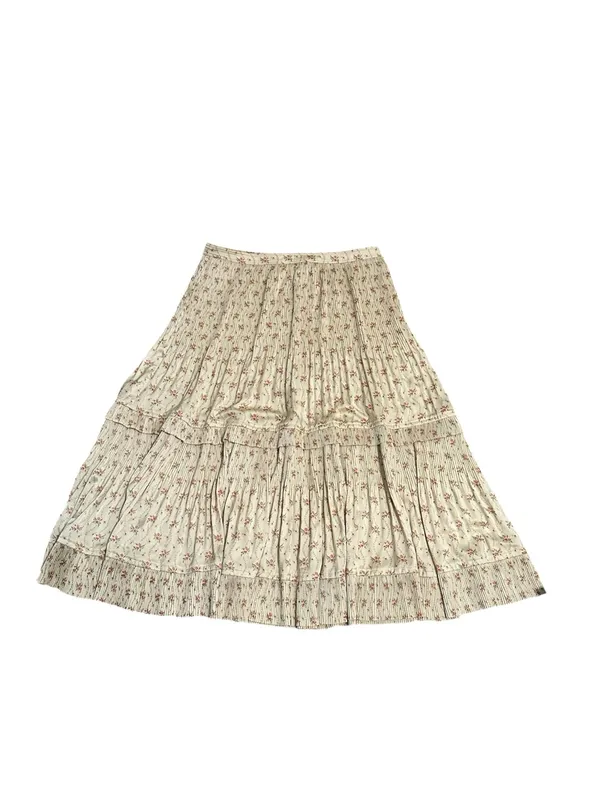 Polo Ralph Lauren Pleated Ruffle Floral Maxi Skirt Cottagecore Old Money Prairie - Image 3
