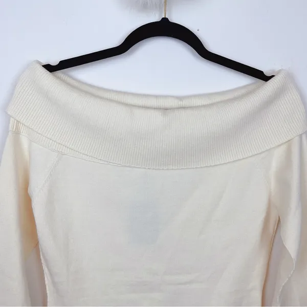 n:Philanthropy Essex Cold Shoulder Sweater Top in Pearl White NWT - Image 4