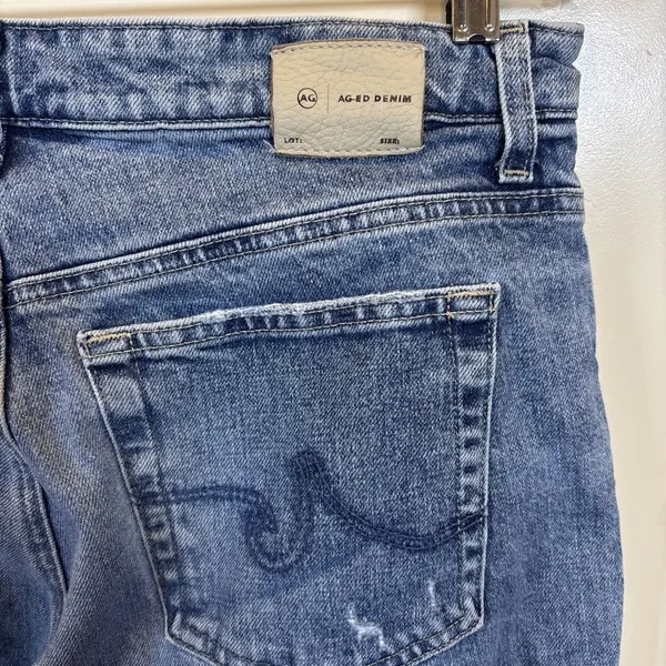 AG Adriano Goldschmied Angeline Mid Rise Flare Jeans Size 30 Raw Hem Japan - Image 7
