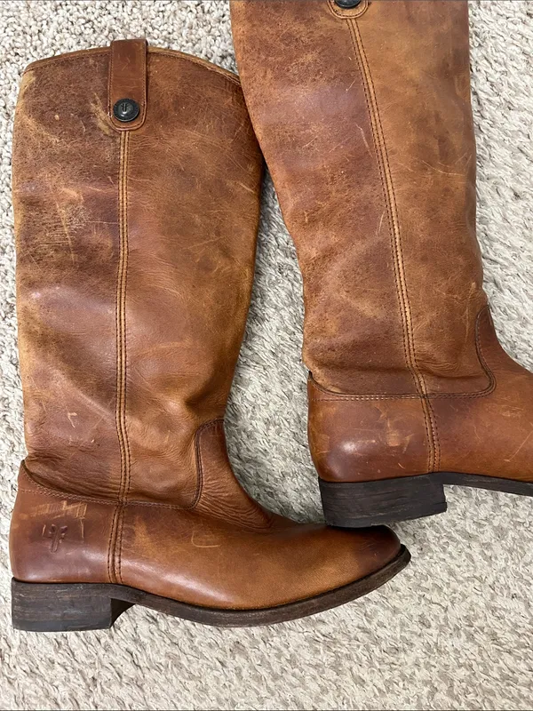 Frye Cara Boots in Cognac Leather - Size 6.5 B - Image 10