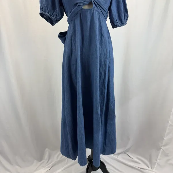 Old Navy Fit & Flare Twist-Front Maxi Dress M Coastal Cowgirl Boho Cottagecore - Image 4