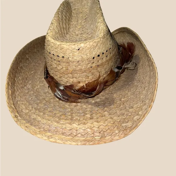Stylish Straw Cowgirl Hat Tan - Image 5