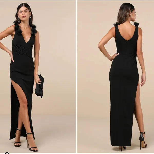 LULU's Sexy Prom Wedding Modern Chic Mermaid Floral Maxi Dress - Image 5