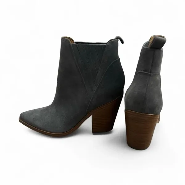 Marc Fisher Charcoal Gray Suede Ankle Booties - Image 3