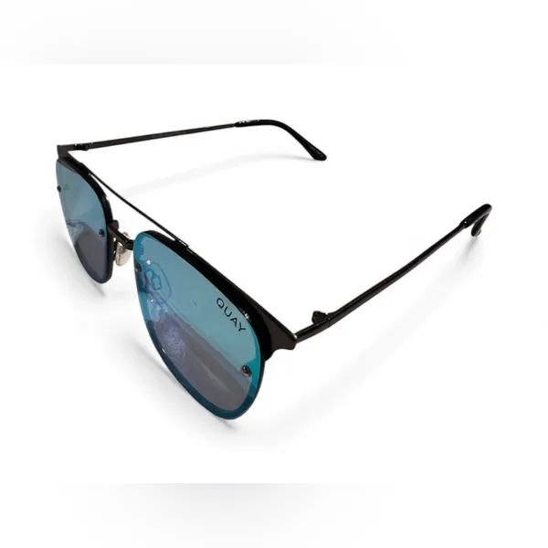Quay Australia Aviator Sunglasses Private Eyes Gunmetal Mirrored Brown Lenses - Image 4