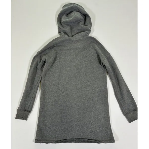 Hollister Womens S Gray Lace Up Longline Tunic Hoodie Sweatshirt Y2K - Image 7