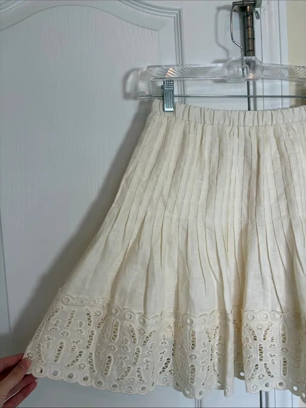 Tuckernuck Cream A-Line Skirt Adele Linen Ivory - Image 6